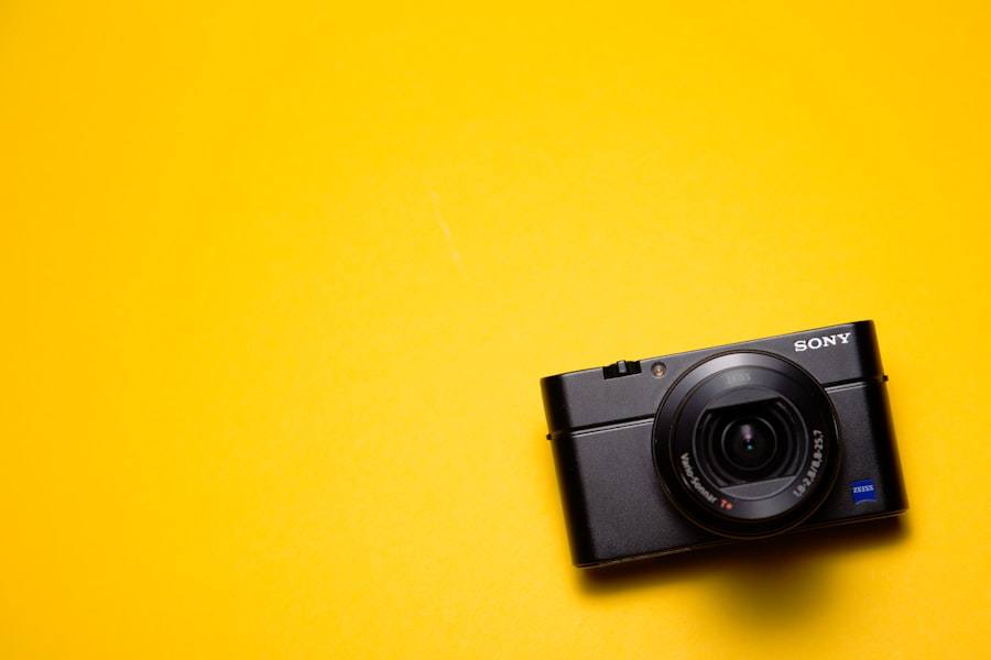 Travel keepsakes and a camera on a bright table